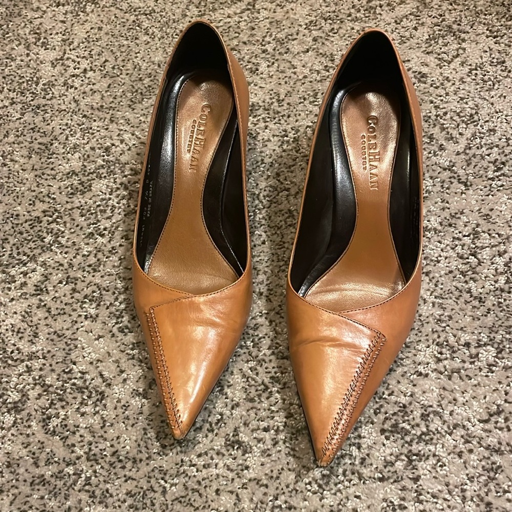 Cole Haan Country size 7.5 dark mustard kitten heels
